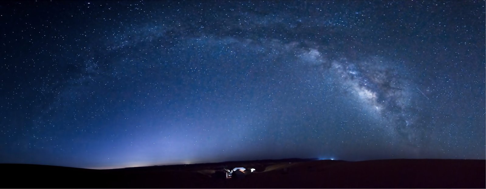 Milky Way galaxy over the Erg Chebbi sand dunes in the Moroccan Sahara